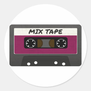 Paarse Mix-tape: 80 en 90-inch geïnspireerd cadeau Ronde Sticker