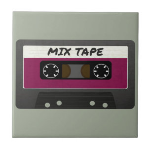 Paarse Mix Tape - 80s en 90s Retro Geschenk Tegeltje