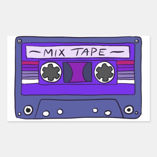 Paarse Mix Tape Sticker (Voorkant)