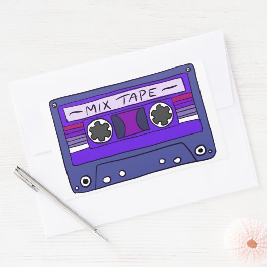 Paarse Mix Tape Sticker (Envelop)