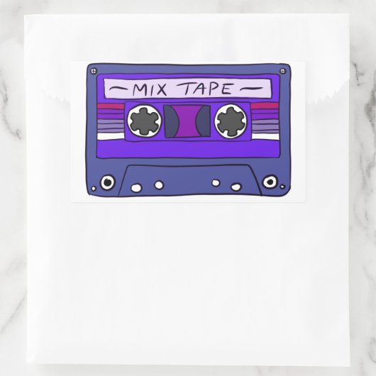 Paarse Mix Tape Sticker (Tas)