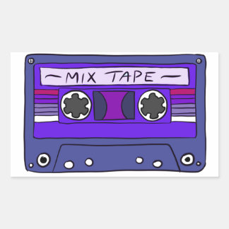Paarse Mix Tape Sticker