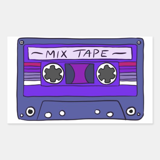 Paarse Mix Tape Sticker (Voorkant)