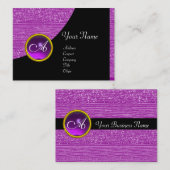 PAARSE MODE BEADS MONOGRAM, zwarte amethyst Visitekaartje (Voorkant / Achterkant)