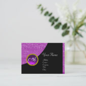 PAARSE MODE BEADS MONOGRAM, zwarte amethyst Visitekaartje (Staand voorkant)