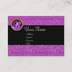 PAARSE MODE BEADT AMETHYST GEM MONOGRAM VISITEKAARTJE