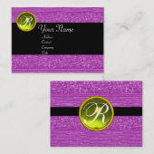 PAARSE MODE BEADT GEEL TOPAZ GEM MONOGRAM VISITEKAARTJE (Voorkant / Achterkant)