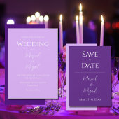 Paarse Modern Elegant Eenvoudig Save The Date