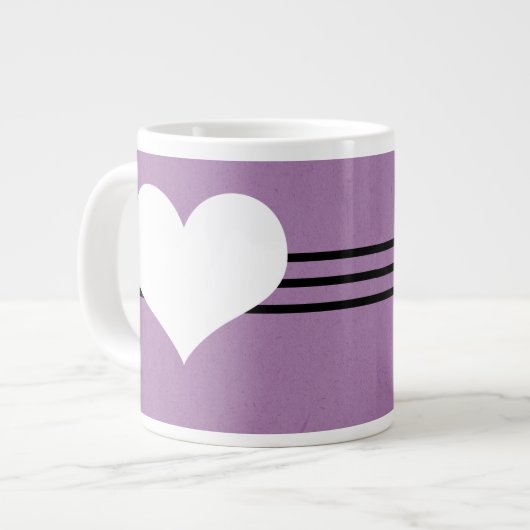 Paarse Modern Heart Jumbo Mok (Voorkant links)