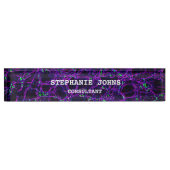 Paarse moderne Abstracte monogram naam Aangepaste  Naambordje (Voorkant)