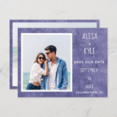 Paarse Moderne Foto slaat de datum op (Voorkant / Achterkant)