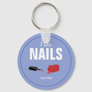 Paarse moderne ik nageltechnicus sleutelhanger
