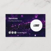 Paarse moderne Logo scannable QR-code Visitekaartje (Achterkant)