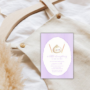 Paarse Moderne Meisje Aziatische Dumpling Baby Sho Kaart