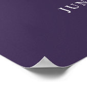 Paarse moderne monogram bruiloft welkomstbord poster (Hoek)