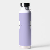 Paarse Moderne Naam Monogram Waterfles (Links)