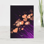 Paarse Moderne Neon Hart Kat Bruiloft Jubileum Bedankkaart (Achterkant)