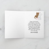 Paarse Moderne Neon Hart Kat Bruiloft Jubileum Bedankkaart (Binnen)