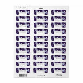 Paarse moderne penseelstreek retouradres label (Full Sheet)