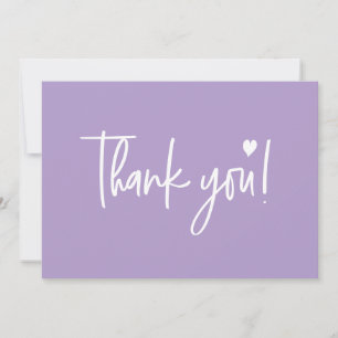 Paarse moderne script Baby Shower Bedankkaart