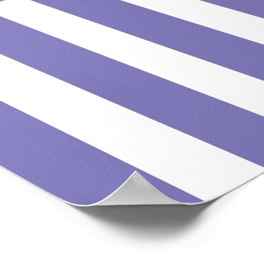 Paarse Moderne Stripe met monogram Poster (Hoek)