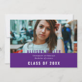 Paarse moderne Typografie Fotograaf Partij Kaart (Voorkant)