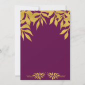 Paarse moerbei gouden herfstbladeren sweet sixteen kaart (Achterkant)