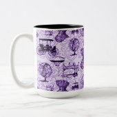 Paarse Mok van Steampunk Pattern Coffee (Links)