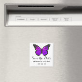 Paarse Monarch Vlinder Bruiloft Save the Date Magneet (Insitu (Vaatwasser))