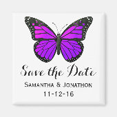 Paarse Monarch Vlinder Bruiloft Save the Date Magneet (Voorkant)