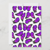 Paarse monarch vlinder bruiloft uitnodiging (Achterkant)
