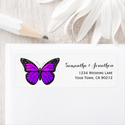 Paarse monboogvlinder etiket (Insitu)