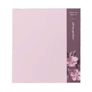 Paarse monochromatische bloemen Bloemen Floral Cus Notitieblok