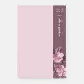 Paarse monochromatische bloemen bloemennotities post-it® notes (Voorkant)