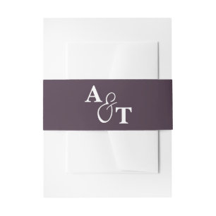 Paarse Monogram Ampersand gepersonaliseerde bruilo Uitnodigingen Wikkel