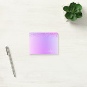 Paarse monogram geborsteld metaal post-it® notes (Kantoor)