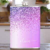 Paarse Monogram Glitter Glamour Meisjesachtig Schr