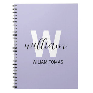 Paarse monogram initiaal esthetisch geschenkschrif notitieboek