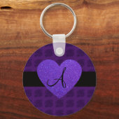 Paarse monogram roos sleutelhanger (Voorkant)