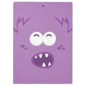 Paarse Monster Face Clip Board Klembord (Achterkant)