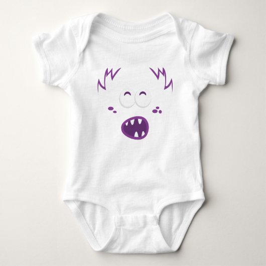 Paarse Monster Face Kinder Clothing Romper (Voorkant)