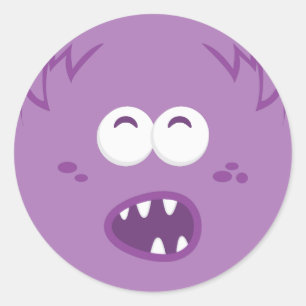 Paarse Monster Face Stickers