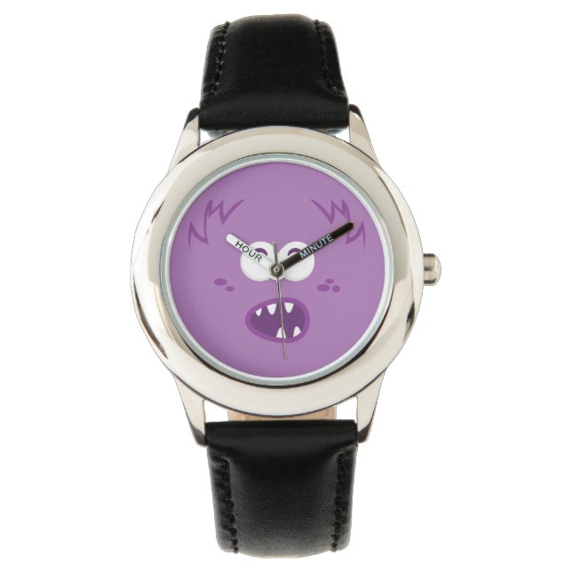 Paarse Monster Face Watch Horloge (Voorkant)