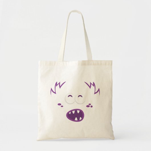 Paarse Monster Kawaii Face Canvas tas (Voorkant)