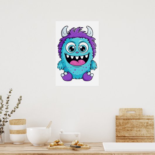 Paarse monster poster (Keuken)