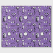 Paarse Monsters Cadeaupapier (Vlak)