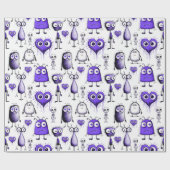 Paarse Monsters Cadeaupapier (Vlak)