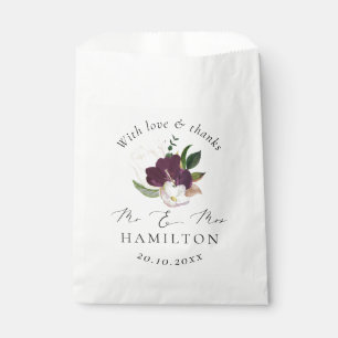 Paarse Moody Blooms Gotische kalligrafie bruiloft Bedankzakje