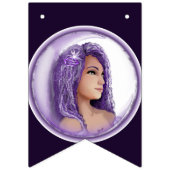 Paarse Moon Child Bunting Flags Vlaggetjes (Tweede vlag)