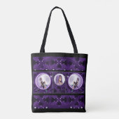 Paarse Moon Child Canvas tas (Achterkant)